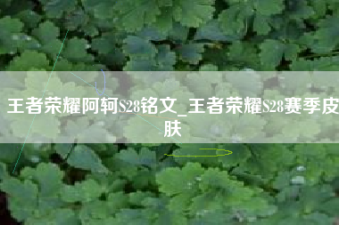 王者荣耀阿轲S28铭文_王者荣耀S28赛季皮肤