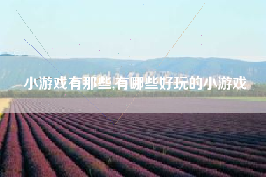小游戏有那些,有哪些好玩的小游戏
