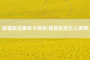 碧蓝航线莫妮卡换装(碧蓝航线怎么换绑)