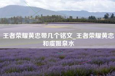 王者荣耀黄忠带几个铭文_王者荣耀黄忠和虞姬泉水