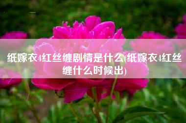 纸嫁衣4红丝缠剧情是什么(纸嫁衣4红丝缠什么时候出)