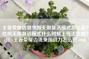 王者荣耀边境突围无限复活模式怎么玩？吃鸡无限复活模式什么时候上线正式服？[图](王者荣耀边境突围战力怎么过5000)