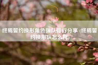 终焉誓约换形角色强队排行分享 (终焉誓约换形队怎么样)