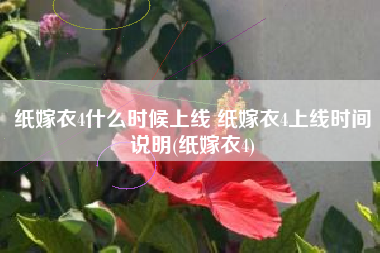 纸嫁衣4什么时候上线 纸嫁衣4上线时间说明(纸嫁衣4)