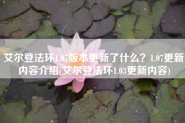 艾尔登法环1.07版本更新了什么？1.07更新内容介绍(艾尔登法环1.03更新内容)