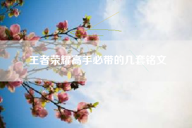 王者荣耀高手必带的几套铭文