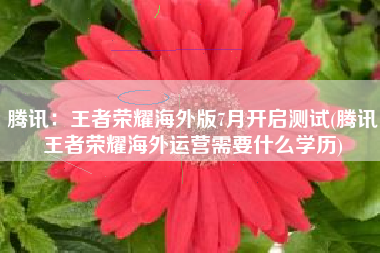 腾讯：王者荣耀海外版7月开启测试(腾讯王者荣耀海外运营需要什么学历)