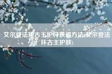 艾尔登法环古王护符获得方法(艾尔登法环古王护肤)