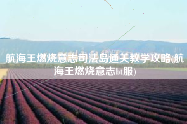 航海王燃烧意志司法岛通关教学攻略(航海王燃烧意志bt服)