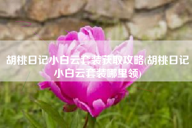 胡桃日记小白云套装获取攻略(胡桃日记小白云套装哪里领)