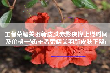 王者荣耀关羽新皮肤赤影疾锋上线时间及价格一览(王者荣耀关羽新皮肤下架)
