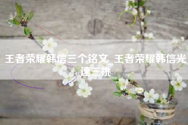 王者荣耀韩信三个铭文_王者荣耀韩信光速三挑