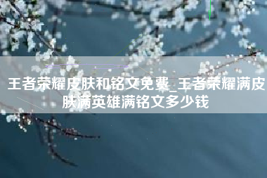 王者荣耀皮肤和铭文免费_王者荣耀满皮肤满英雄满铭文多少钱