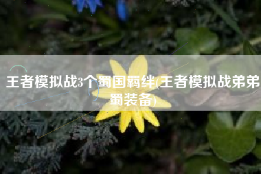 王者模拟战3个蜀国羁绊(王者模拟战弟弟蜀装备)