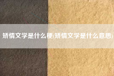 矫情文学是什么梗(矫情文学是什么意思)
