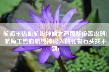 航海王热血航线神偷之道图鉴位置攻略(航海王热血航线神秘人的礼物石头找不到)