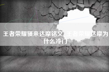 王者荣耀骚来达摩铭文_王者荣耀达摩为什么冷门
