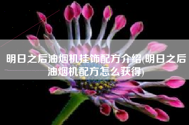 明日之后油烟机挂饰配方介绍(明日之后油烟机配方怎么获得)