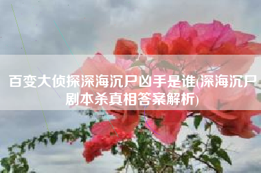 百变大侦探深海沉尸凶手是谁(深海沉尸剧本杀真相答案解析)