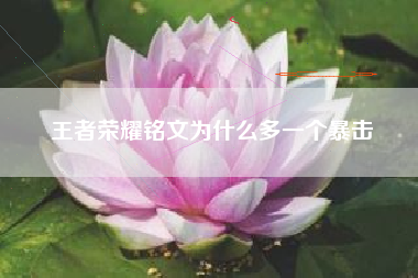 王者荣耀铭文为什么多一个暴击
