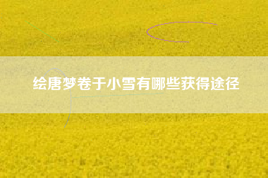 绘唐梦卷于小雪有哪些获得途径