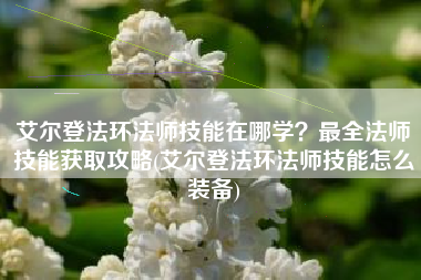 艾尔登法环法师技能在哪学？最全法师技能获取攻略(艾尔登法环法师技能怎么装备)
