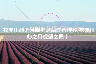 花亦山心之月观壁之局阵容推荐(花亦山心之月观壁之局十)