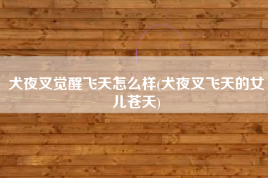 犬夜叉觉醒飞天怎么样(犬夜叉飞天的女儿苍天)