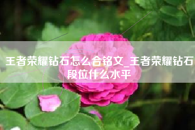 王者荣耀钻石怎么合铭文_王者荣耀钻石段位什么水平