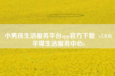 小男孩生活服务平台app官方下载  v1.0.0(平煤生活服务中心)