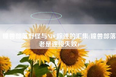 瞳兽部落野怪与NPC踪迹的汇集(瞳兽部落老是连接失败)