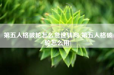 第五人格破轮怎么急速转向(第五人格破轮怎么用)
