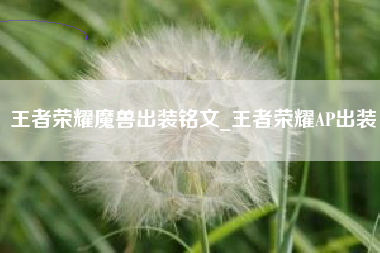 王者荣耀魔兽出装铭文_王者荣耀AP出装