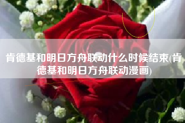 肯德基和明日方舟联动什么时候结束(肯德基和明日方舟联动漫画)