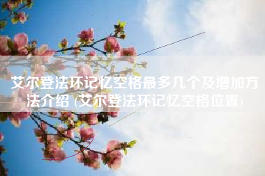 艾尔登法环记忆空格最多几个及增加方法介绍 (艾尔登法环记忆空格位置)