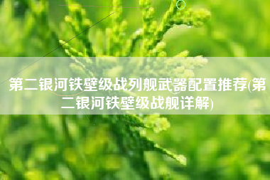 第二银河铁壁级战列舰武器配置推荐(第二银河铁壁级战舰详解)