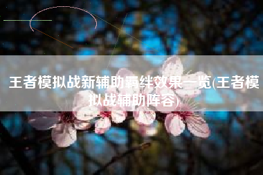 王者模拟战新辅助羁绊效果一览(王者模拟战辅助阵容)
