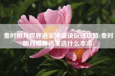 秦时明月世界道家冲虚诀玩法攻略(秦时明月世界道家选什么本命)