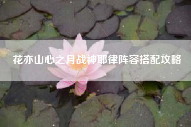 花亦山心之月战神耶律阵容搭配攻略
