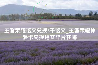 王者荣耀铭文兑换5千铭文_王者荣耀体验卡兑换铭文碎片在哪