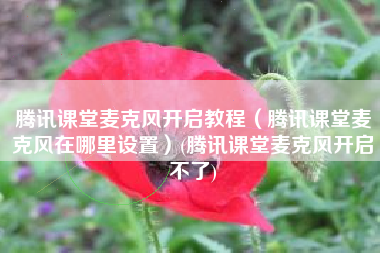 腾讯课堂麦克风开启教程（腾讯课堂麦克风在哪里设置）(腾讯课堂麦克风开启不了)