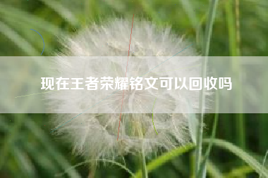 现在王者荣耀铭文可以回收吗