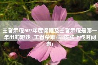 王者荣耀2022年度锦鲤及王者荣耀是哪一年出的游戏 (王者荣耀2022皮肤上线时间表)