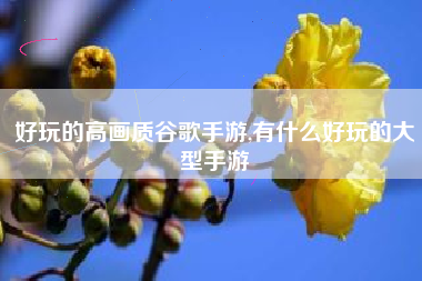 好玩的高画质谷歌手游,有什么好玩的大型手游