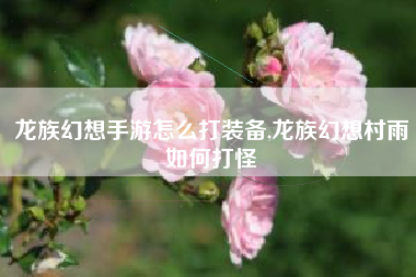 龙族幻想手游怎么打装备,龙族幻想村雨如何打怪