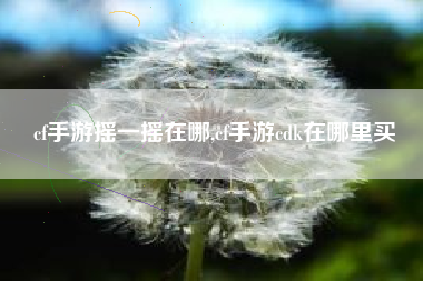 cf手游摇一摇在哪,cf手游cdk在哪里买