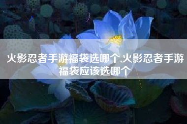 火影忍者手游福袋选哪个,火影忍者手游福袋应该选哪个