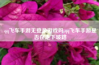 qq飞车手游无登录游戏吗,qq飞车手游是否在走下坡路
