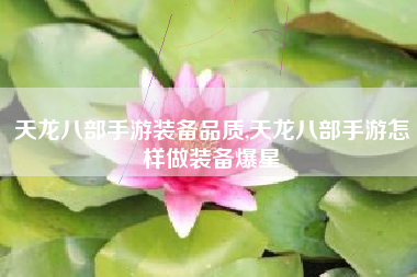 天龙八部手游装备品质,天龙八部手游怎样做装备爆星