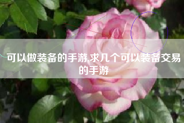 可以做装备的手游,求几个可以装备交易的手游